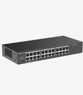 Switch Ruijie Reyee RG-ES124G-L bloque de puertos RJ45 Gigabit y leds de estado