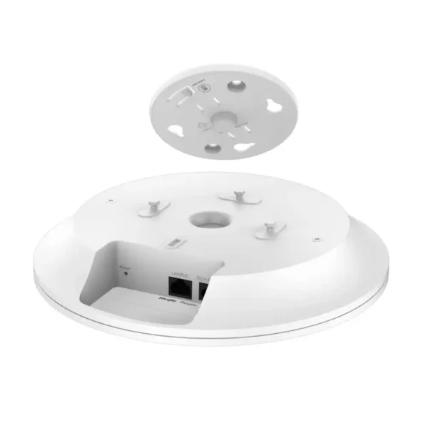 Access point Ruijie Reyee RG-RAP2266 vista trasera puerto Gigabit PoE+ y anclaje