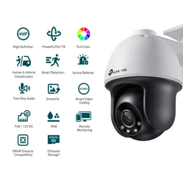 Camara de seguridad PT exterior TP-Link VIGI C540 de 4MP Pan Tilt