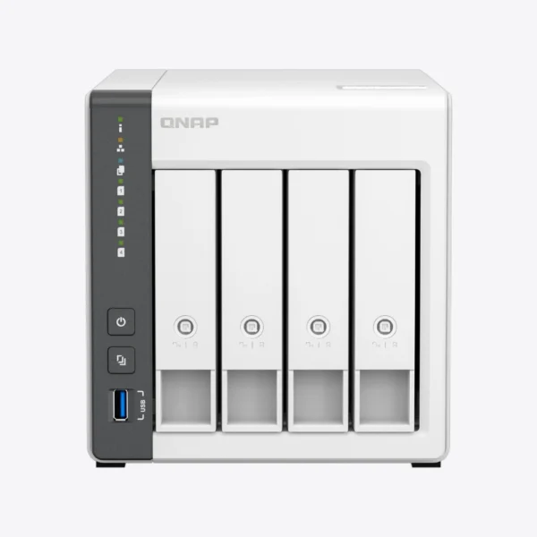 Servidor de almacenamiento NAS QNAP TS-433 de 4 bahías vista frontal